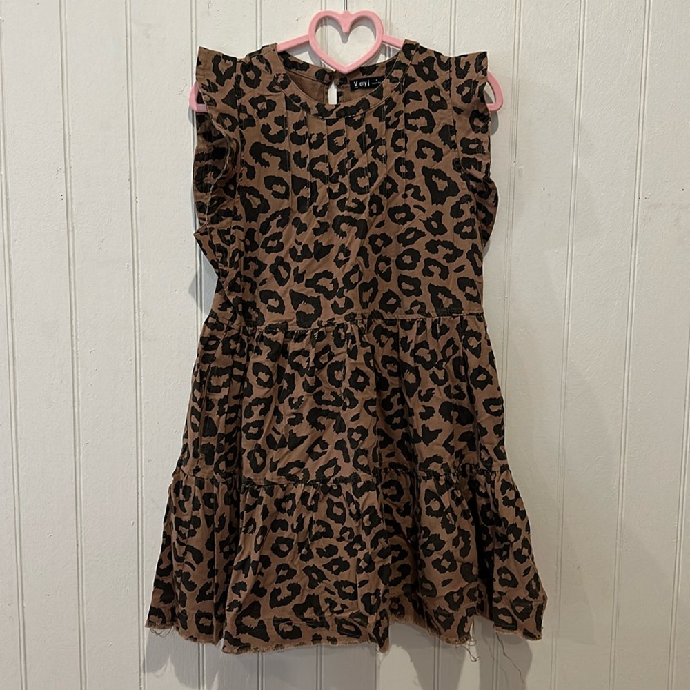 Raw Hem Cheetah Dress